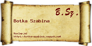 Botka Szabina névjegykártya
